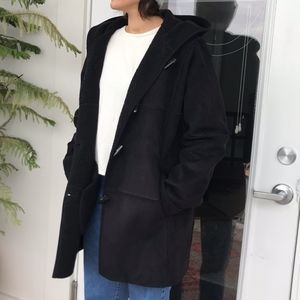 Lauren Ralph Lauren Black Horn Buckle Coat
